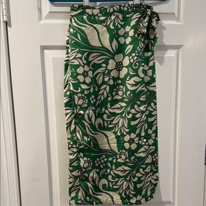 Floral Green Wrap Skirt